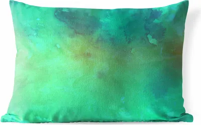 Produktbild von MuchoWow® Outdoor Kissen - Aquarell - Grün - Dunkelgrün - Abstrakt - 50x30 cm - Wetterfest - Lounge Kissen - Sofa kissen - Wohnzimmer Dekoration