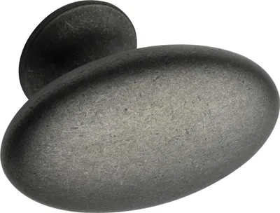 Zdjęcie produktu dla Gałka meblowa Furnipart Simple szerokość 60 mm - owalna gałka meblowa, odlew cynkowy antyczny szary