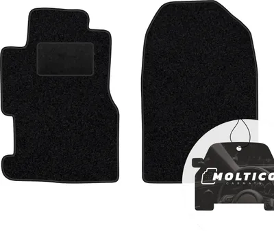 Produktbild von moto-MOLTICO Vorne Fußmatten Auto Velours Autoteppiche Schwarz Automatten Set 2-teilig passend für Honda Civic 2000-2005