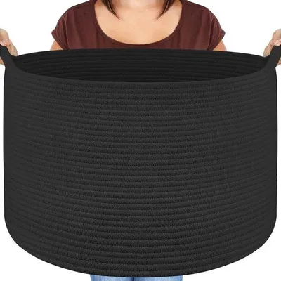 Immagine prodotto di Cesto portabiancheria e cesto portabiancheria per vestiti e biancheria da letto - Pieghevole con manici robusti - Nero - 50 x 35 cm