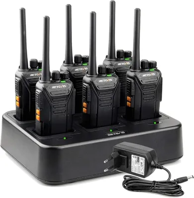 Produktbild von Retevis RT27 Funkgeräte, PMR446 Walkie Talkie mit 6-Wege-Ladegerät CTCSS/DCS, VOX, Lizenzfrei Wiederaufladbares für Baustelle, Sicherheit, Schule