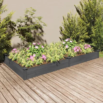 Obrázek produktu pro vidaXL Zvýšená postel s vložkou Grey 240x120x25 cm Masivní jedlové dřevo