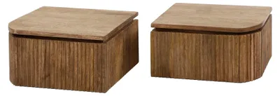 Image de Table de chevet FURNLUX Welle brun sable 40 cm (2 pièces) / Couleur principale : brun / Dimensions : 40 x 20 x 35 cm