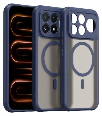 Produktbild von MagSafe Handyhülle für Xiaomi Poco F9 Pro 5G Silikon Kameraschutz Matt Blau