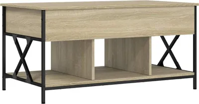 Produktbild von vidaXL Couchtisch Sonoma-Eiche 100x55x50 cm Holzwerkstoff und Metall