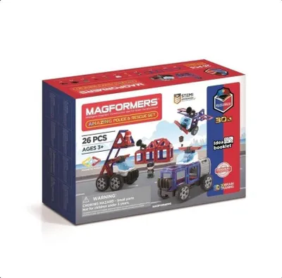 Obrázek produktu pro Magformers Magnetické kostky - Úžasná policie 26 El. - Zábava pro děti