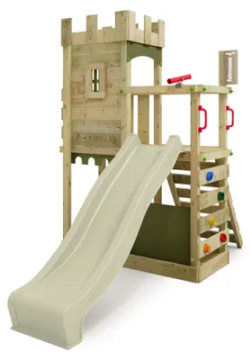 Produktbild von Kletterturm FATMOOSE BoldBaron Boost XXL, Rutsche salbeigrün, Plane olivgrün