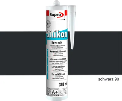 Produktbild von Sopro Silikon Keramik Fugen Fliesen 310ml Abdichtung Farbe schwarz 1 Stück