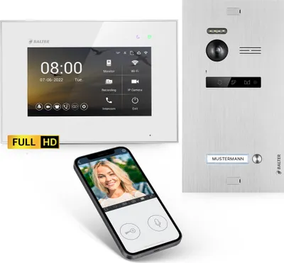 Produktbild von HD Video Türsprechanlage mit Smartphone App für 1 Familienhaus, 1x Monitor, Balter EVO HD WLAN