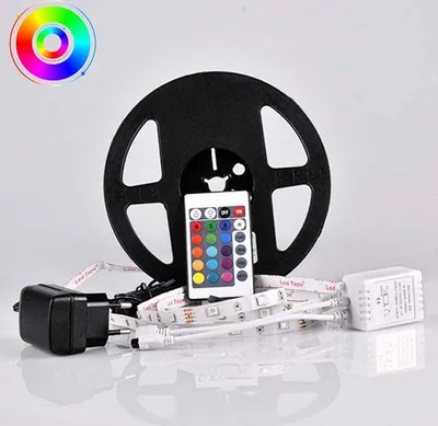 Obrázek produktu pro Sada LED pásků 18W 5m IP20 RGB ovladač, dálkové ovládání, napájecí zdroj 314437 Polux