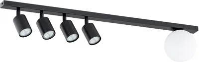 Immagine prodotto di Lampada da soffitto nera con faretti + paralume a barra da 90 cm BASTER 4xGU10 8W + 1xE14 10W Emibig