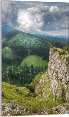 Produktbild von Herdabdeckplatte 30x52 Glaskeramikkochfeld Abdeckung Spritzschutz Glasplatte Deko Schneidebrett, Landschaft Berge