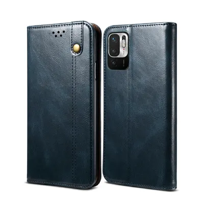 Immagine prodotto di Custodia per Xiaomi Redmi Note 10 5G, portafoglio in pelle flip case con funzione stand blu