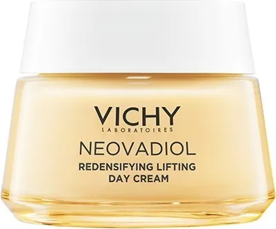 A product shot of a Vichy Neovadiol Redensifying Lifting Day Cream jar.
