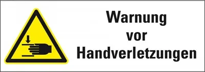 Produktbild von Dreifke® Aufkleber I Warn-Kombischild Warnung vor Handverletzngen, Folie, sel...