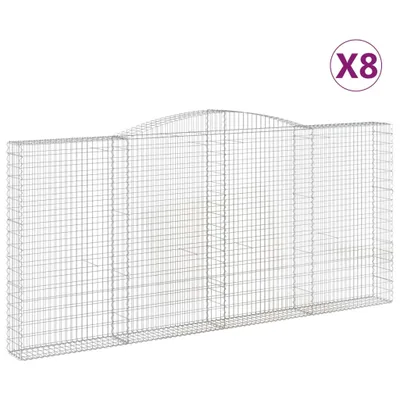 Produktbild von Gabionen mit Hochbogen 8 Stk. 400x30x180/200cm Verzinktes Eisen