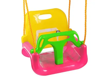 Produktbild von Baby-Kunststoffschaukel 3 in 1 - Rosa/Romena