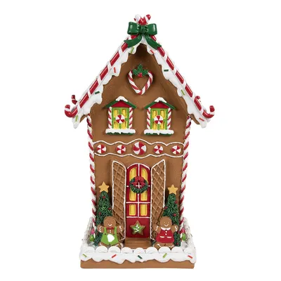 Obrázok produktu pre Clayre & Eef Perníková chalúpka 18x14x31 cm Hnedý plast