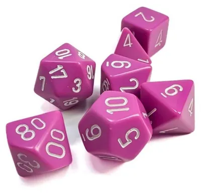 Imagen del producto de Rpg Dice Sets Light Purple/white Opaque Polyhedral 7-die Set – Dados – Chessex