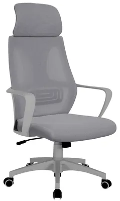 Produktbild von Bürostuhl mit Lordosenstütze im Netzstoff-Design Schreibtischstuhl mit Wippfunktion ergonomischer Drehstuhl mit einer verstellbaren atmungsaktiven Rückenlehne,Farbe:Grau