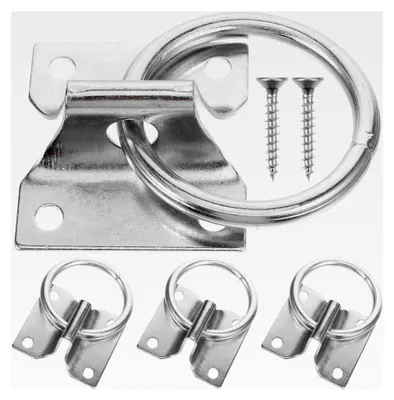 Produktbild von 4 Stück Edelstahl Anbinderinge mit Sockel für Pferdetraining und Stallzubehör