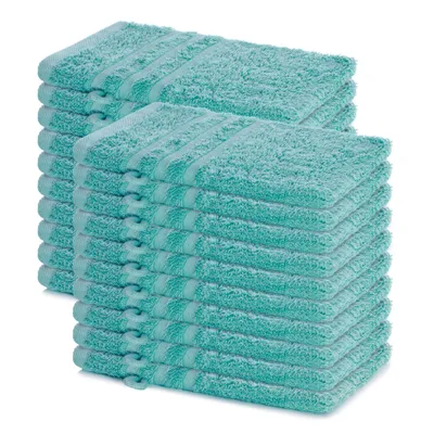 Produktbild von Lavea® 20er Set Waschhandschuh 15x21 cm – Waschhandschuhe 100% Baumwolle, waschbar – Frottierserie Elena – Türkis