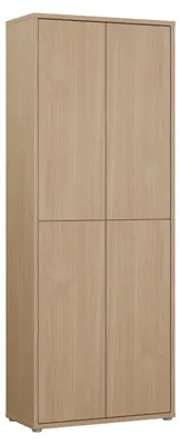 Obrázek produktu pro Forte ALICE SPRINGS, botník, 70 x 80 cm, moderní, minimalistický design, 4 dveře, skříň do předsíně, materiál: dřevotříska, Imitace: ořech Elegancia, rozměry: 74,5 cm (šířka) x 191,9 cm (výška) x 34,9 cm (hloubka)