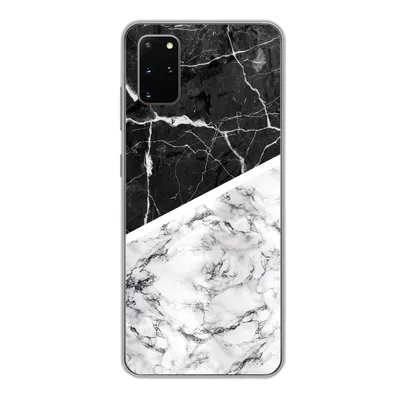 Produktbild von MuchoWow® Handyhülle Schutzhülle Hülle für Samsung Galaxy S20 Plus Marmor - Schwarz - Weiß Silikon Softcase Handy Hülle - Hartschale