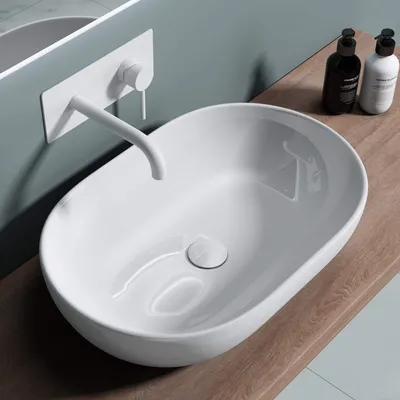 Image de doporro Lavabo vasque à poser blanc 60cm lave main Bruxelles322 60x42x14cm