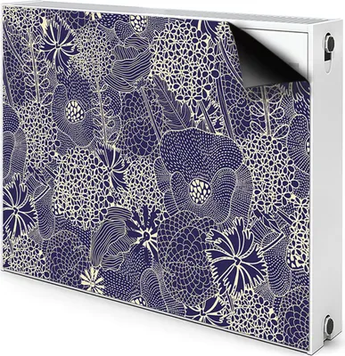 Produktbild von Magnet Radiator Magnet Mat Heizkörperverkleidung Heizkörper-Abdeckung Heizung 100x60 cm  - Blau, Muster