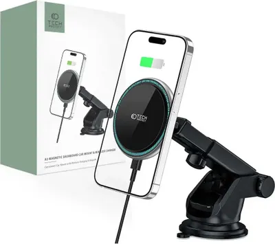 Image de Tech-Protect A2 Magnetic Magsafe Car Mount Wireless Charger 15W Black