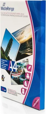 Produktbild von MediaRange MRINK112, Matte, 250 g/m², Tintenstrahl, A4, Weiß, 50 Blätter