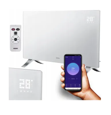 Immagine prodotto di Riscaldatore convettore design radiatore a pavimento 2400W riscaldatore a parete riscaldatore elettrico mobile LCD WiFi; bianco