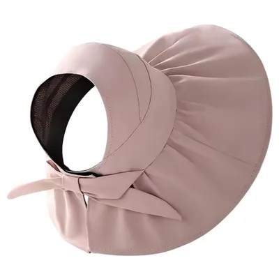 Produktbild von Damen Visor Faltbar UV-Schutz Sonnenhut Breiter Krempe Strandhut, Rosa
