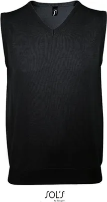 Produktbild von SOLs 00591 | Uni Sleeveless Sweater Gentlemen - Farbe: Black - Größe: XL