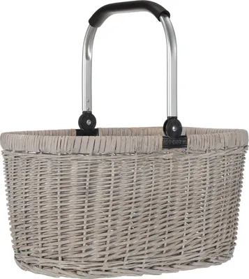 Produktbild von Weiden Einkaufskorb anndora im shabby style leicht kreidig grau 46,5 x 31 x 29 cm  - Grau