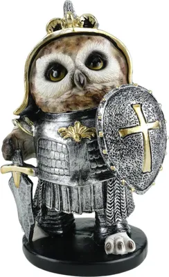 Produktbild von Kremers Schatzkiste Ritter Eule Dekofigur Mittelalterliche Eule als Ritter 19 cm