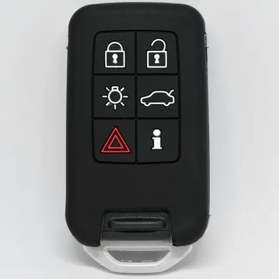 Produktbild von Auto Schlüssel Silikon Schutz Hülle Schwarz kompatibel mit Volvo XC70 V70 S60 S80 Smartkey 6 Tasten KEYLESS SMARTKEY