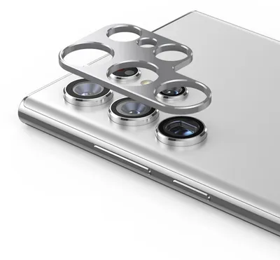 Immagine prodotto di Copertura protettiva in alluminio per fotocamera posteriore argento per Samsung Galaxy S22 Ultra