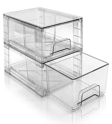 Obrázek produktu pro 2ks stohovatelné malé úložné boxy pro lednici a kuchyni