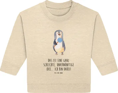 Produktbild von Mr. & Mrs. Panda Organic Baby Pullover Pinguin Lolli 24. - 36. Monat - Natural Raw - Geschenk, Süßigkeiten, Bullover, Spruch, Unvernünftig, Pinguine