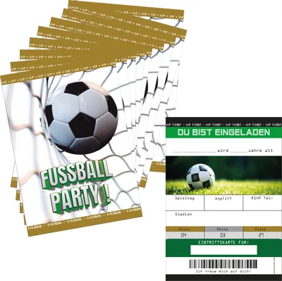 Image de PRICARO Cartes d'invitation anniversaire enfant, A6 « Football », 10 pièces