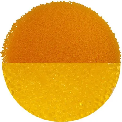 Produktbild von trendfinding 100 g Hydroperlen Deko Granulat, Korngröße 1,5-2 mm, Gelb-Orange