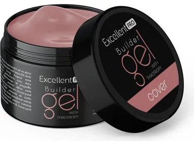 Obrázek produktu pro Excellent PRO | Builder Gel Thixo Cover 50g - Béžová - Samovyhlazující - UV vytvrzování - Modeláž nehtů