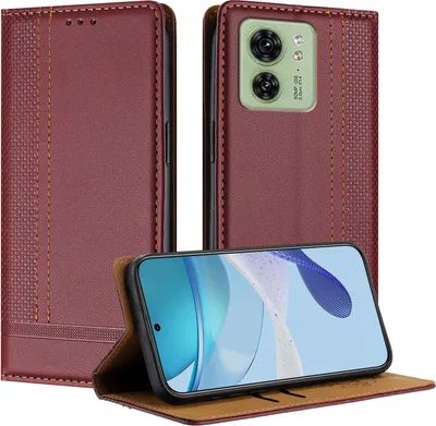 Immagine prodotto di Custodia per Motorola Edge 40 in pelle con funzione stand Rosso scuro