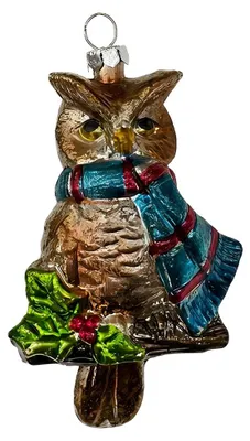 Produktbild von Clayre & Eef Weihnachtsanhänger Vogel Braun Kunststoff