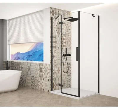 Zdjęcie produktu dla TRINITY BLACK Kabina prysznicowa prostokątna 1200 x 900 mm, szkło przezroczyste, lewa strona