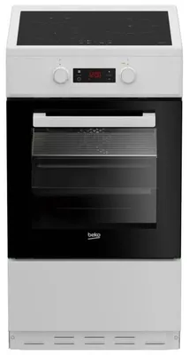 Image de Beko FSM58301WC, Cuisinière indépendante, Noir, Blanc, Rotatif, Tactile, Blanc, Façade / Façade supérieure, LCD