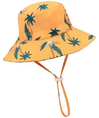 Immagine prodotto di Cappello da sole per bambini, stile cappello da pescatore, protezione UV, fattore di protezione solare (SPF) 50+, colore arancione, taglia 1-2 anni