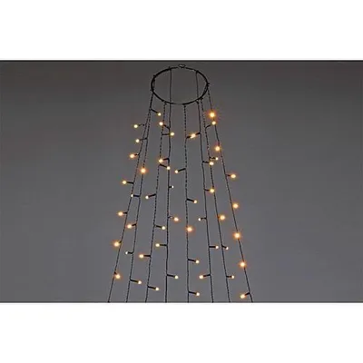 Obrázok produktu pre Konstsmide LED plášť na stromček s krúžkom Ø 11, 8 vlákien s 30 jantárovými diódami, matný, predmontovaný, 8h časovač, čierny, 24V, vonkajší (IP44), čierny kábel - 6394-820